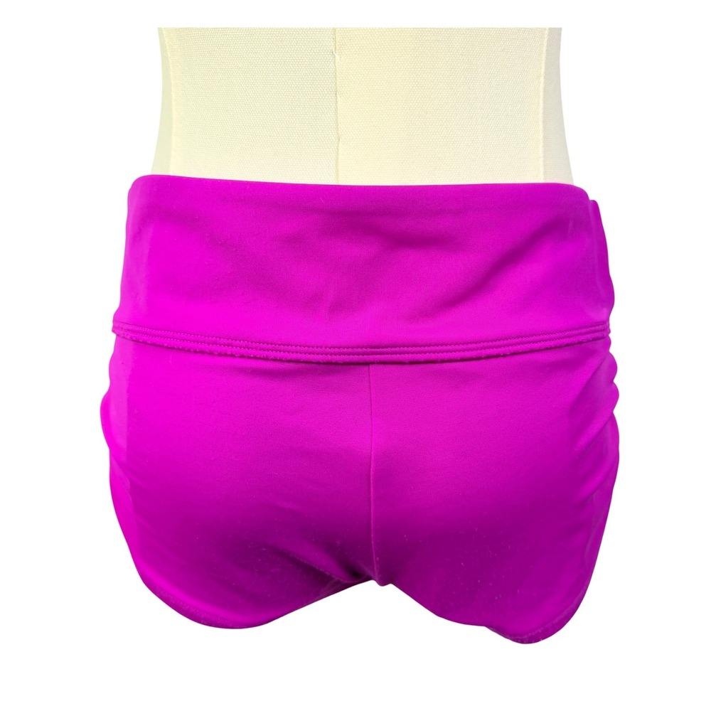 Athleta Magenta Purple Halter Twist Bikini Top 34 D/DD and Boy Short Bottoms Set - Picture 6 of 12